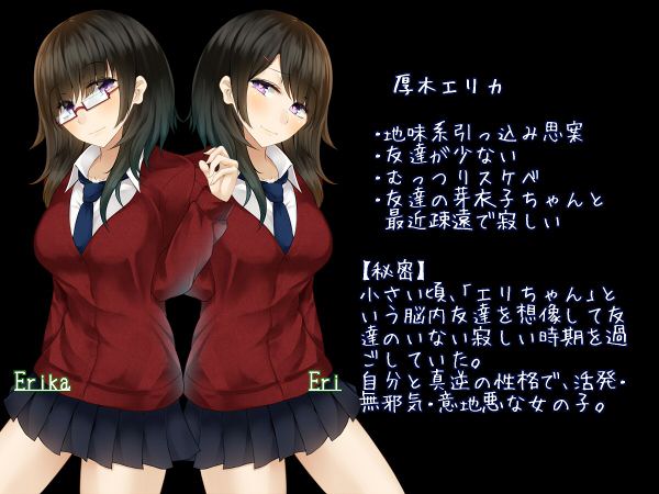 元の人格エリカと裏の人格エリ